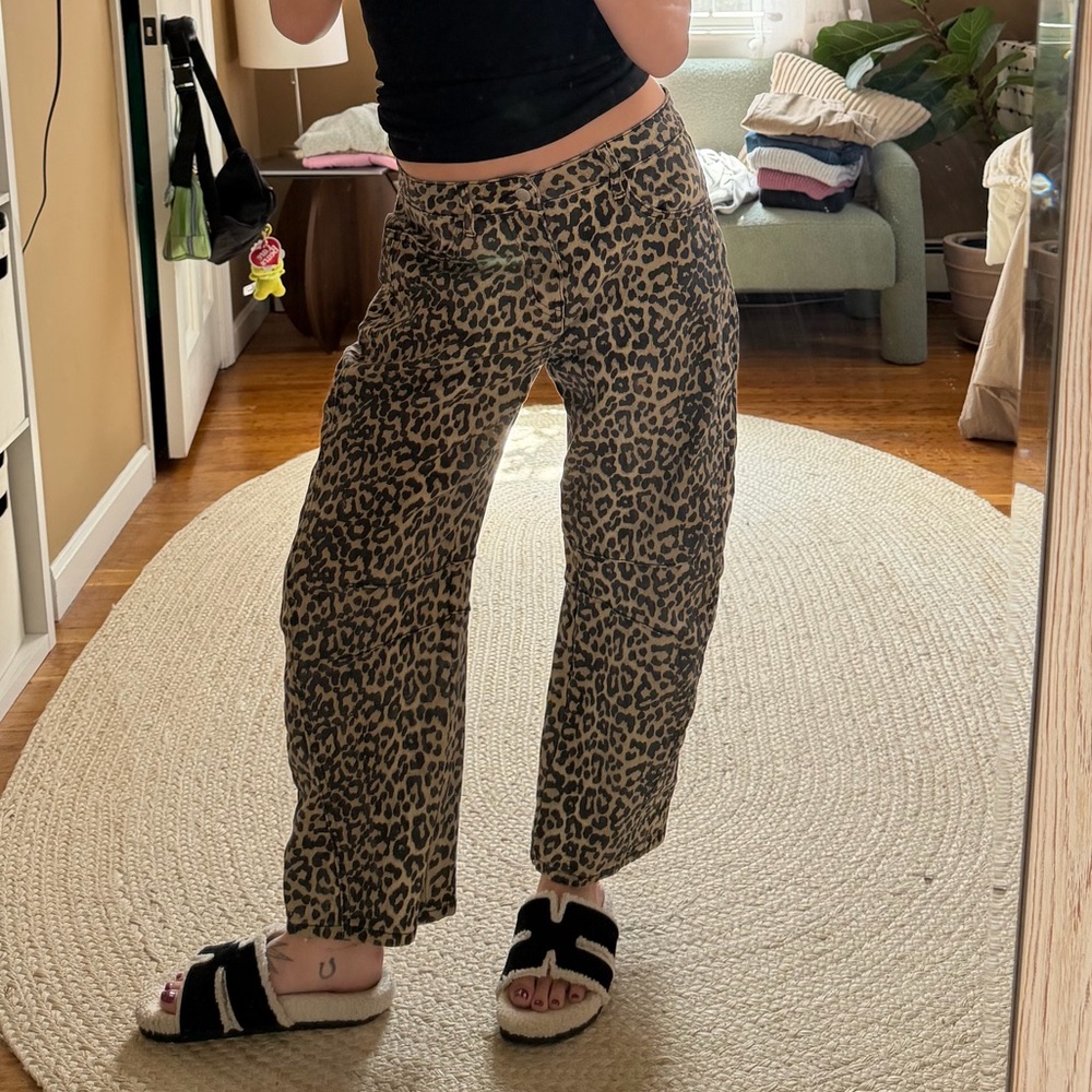 Flamingals Leopard Barrel Pants